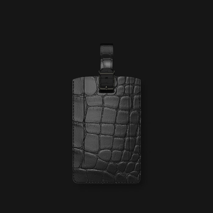 Luggage Tag Edition-Black In Alligator with Black Metal -1 | Edition-Black-Black