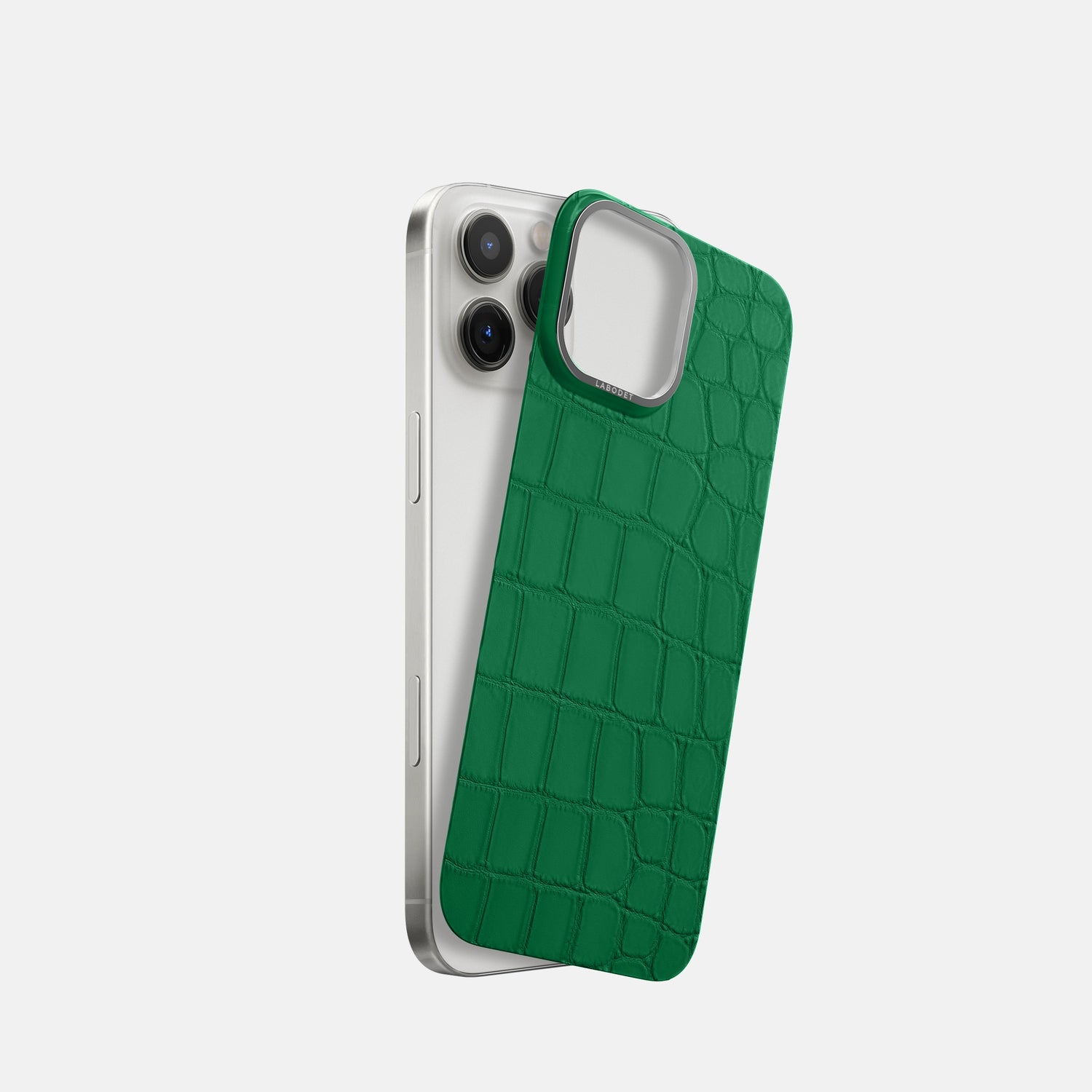 Forest-Green iPhone 16 Pro MagSafe Mask In Alligator with Steel Metal -1 | Forest-Green-Steel