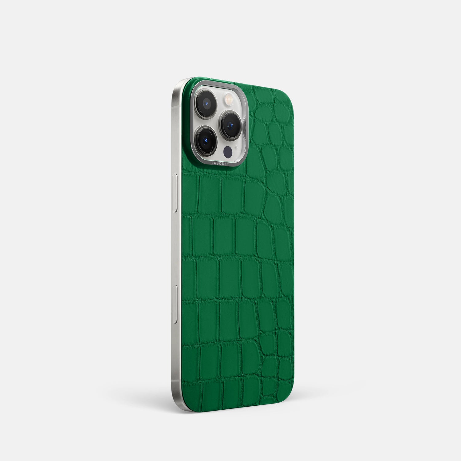 Forest-Green iPhone 16 Pro MagSafe Mask In Alligator with Steel Metal -2 | Forest-Green-Steel
