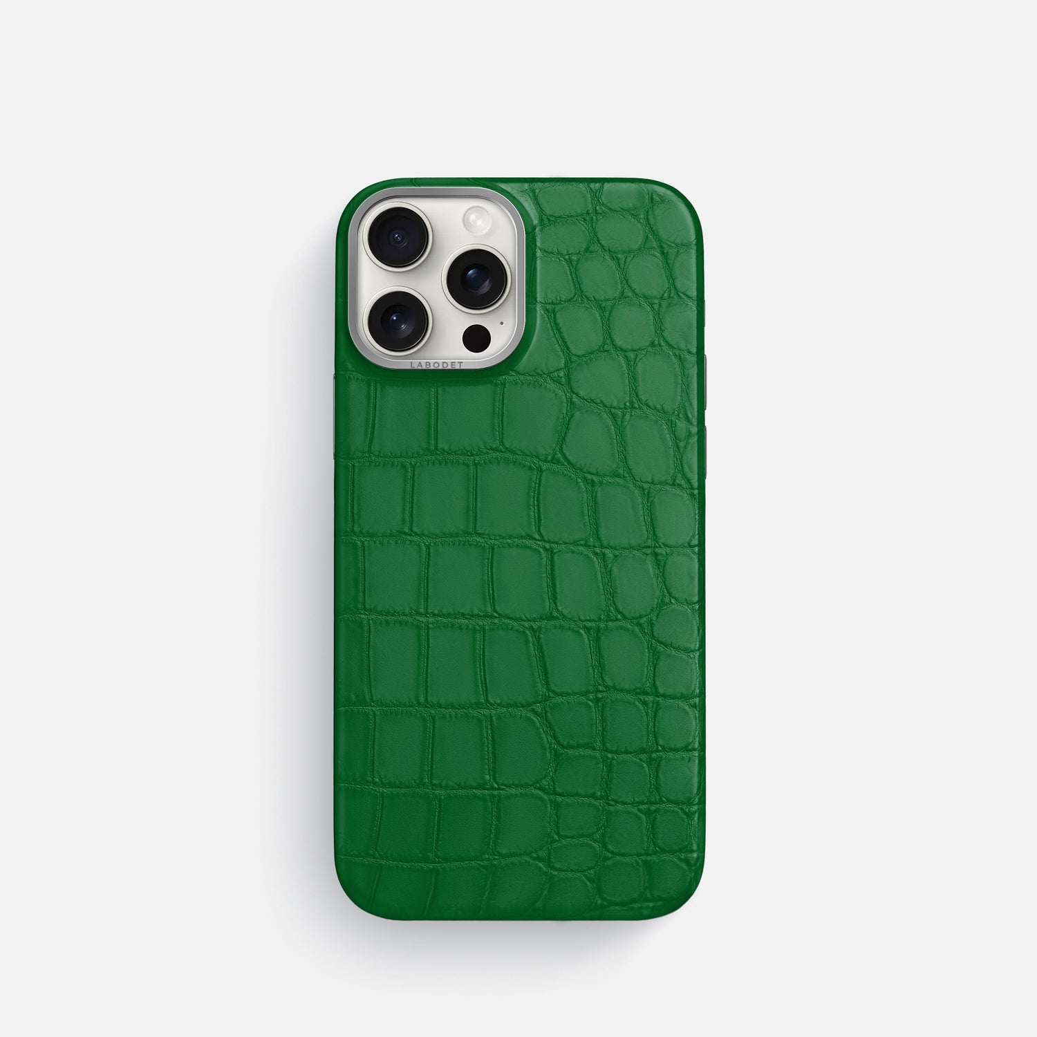Forest-Green iPhone 16 Pro MagSafe Mask In Alligator with Steel Metal -3 | Forest-Green-Steel