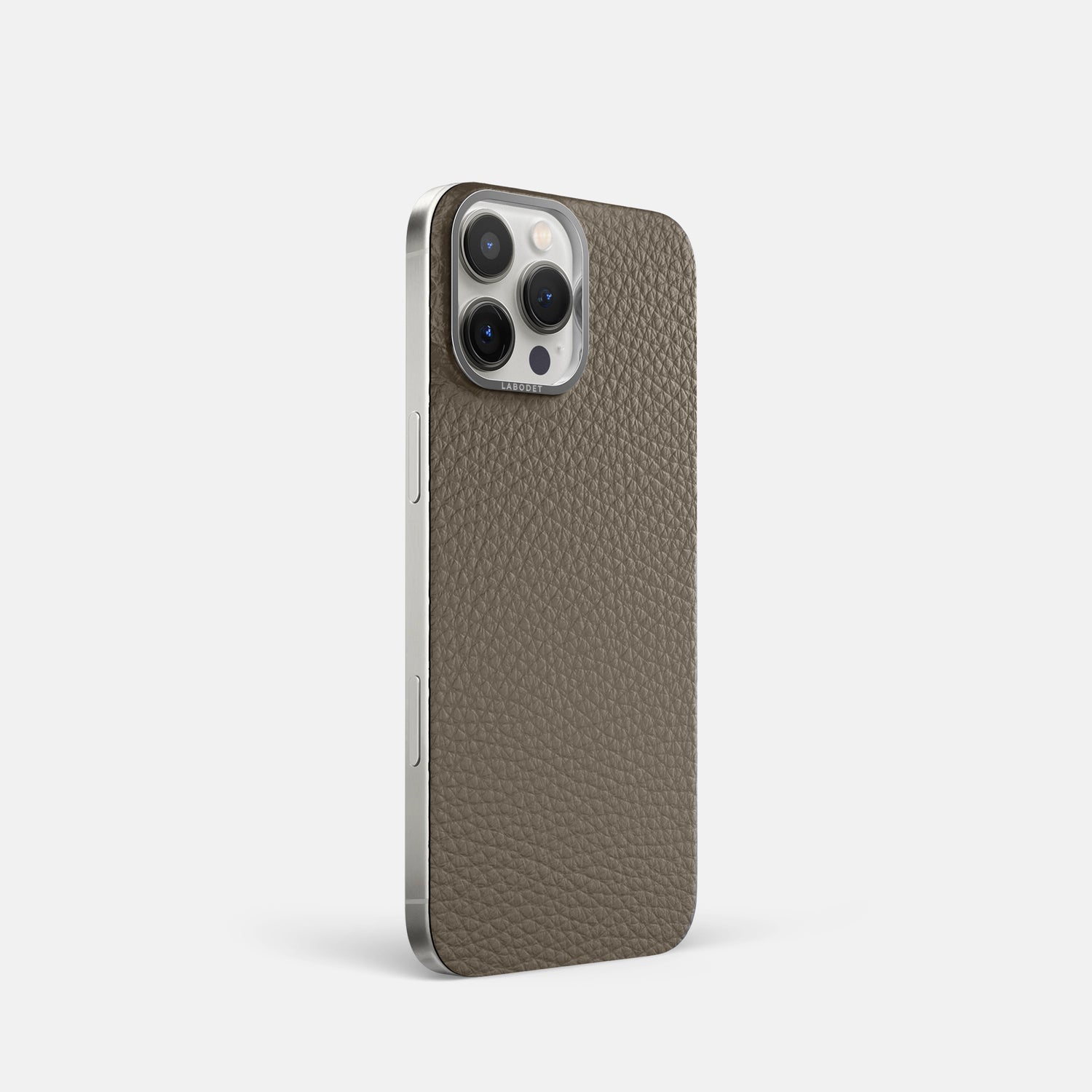 Taupe iPhone 16 Pro Magsafe Mask Calf with Steel Metal -2 | Taupe-Steel