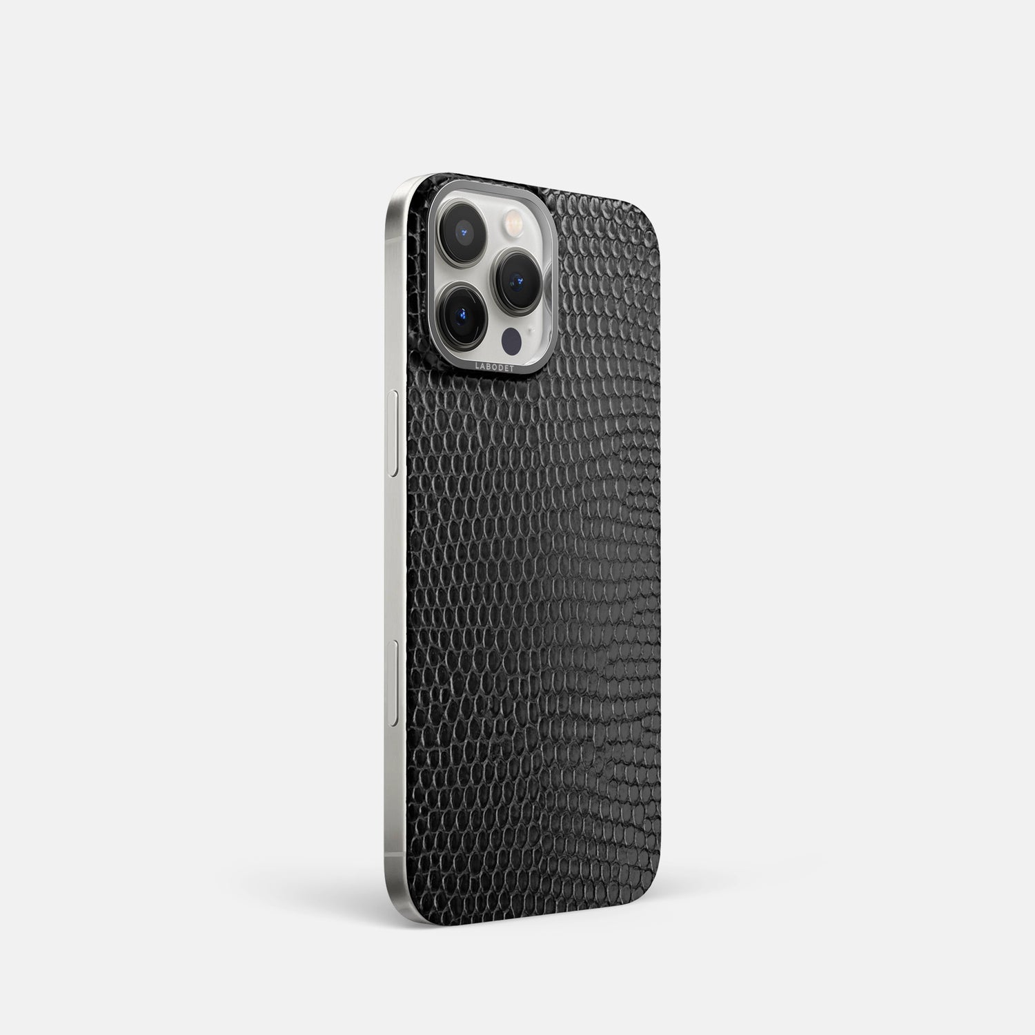 Black iPhone 16 Pro MagSafe Mask Lizard with Steel Metal -2 | Black-Steel