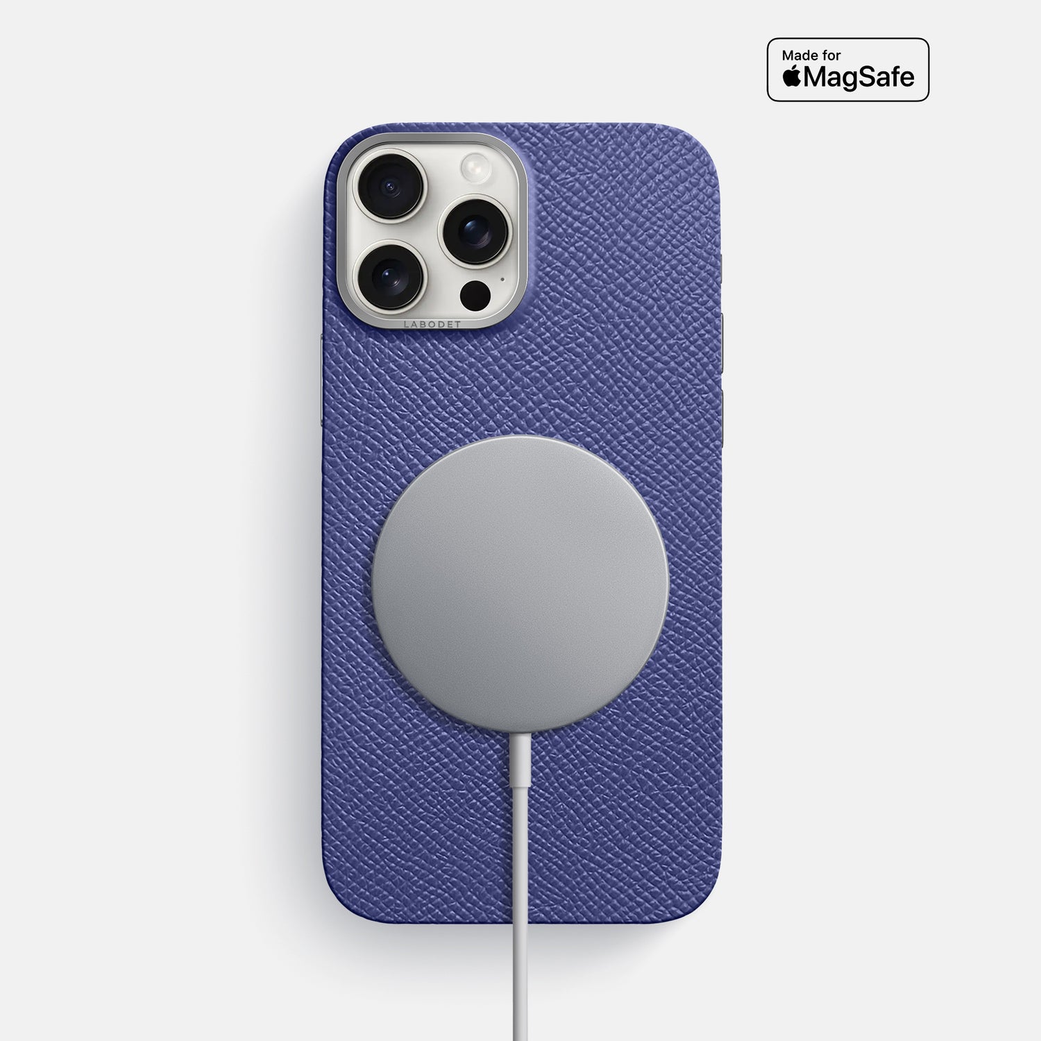 Purple iPhone 16 Pro Max MagSafe Mask Calf with Steel Metal -4 | Purple-Steel