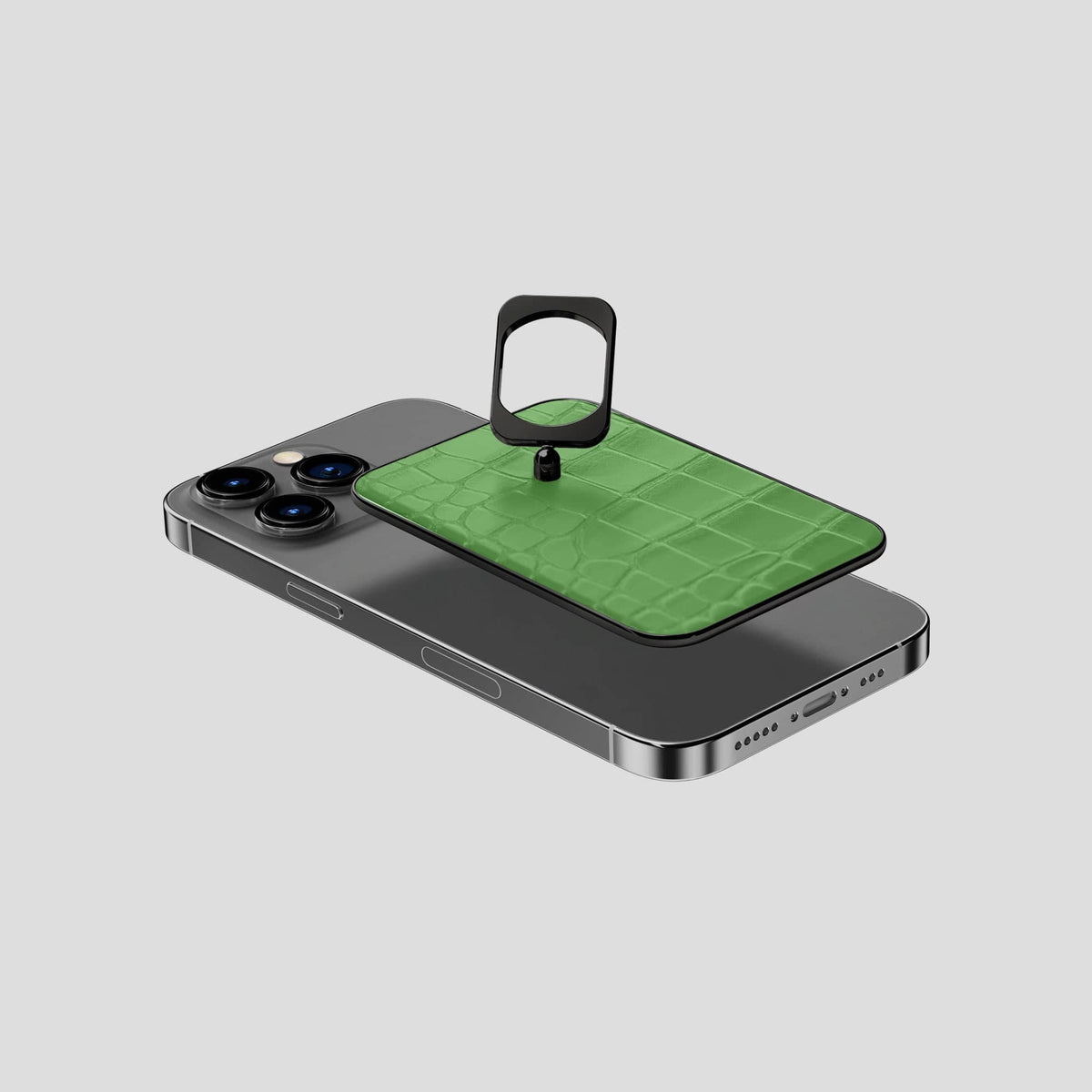 Apple-Green MagSafe Ring iPhone 14 Pro Alligator with Black Metal -4 | Apple-Green-Black