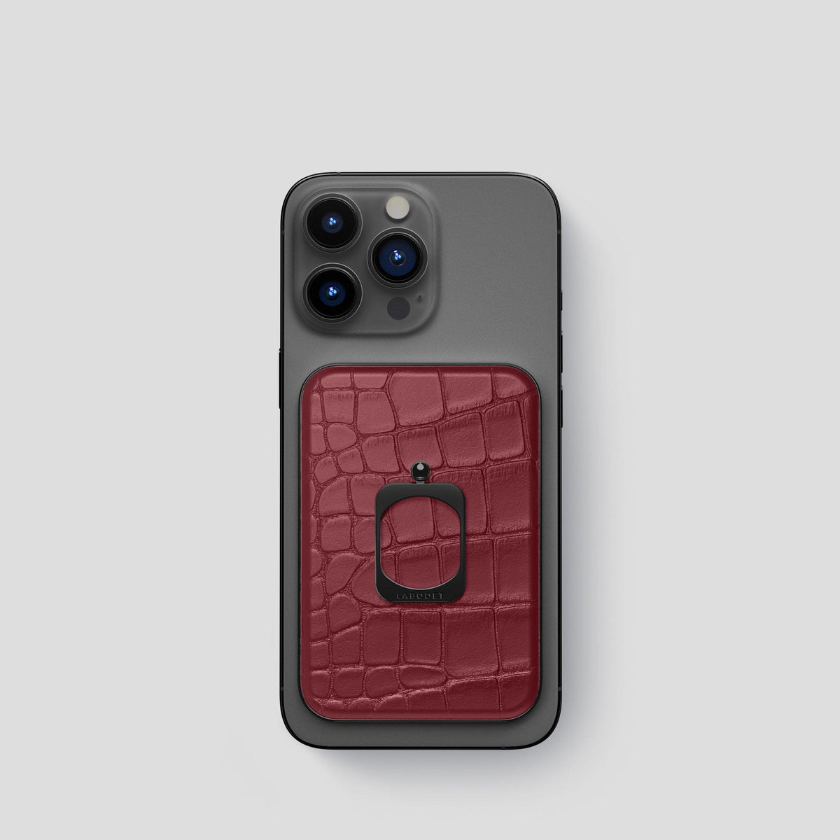 Burgundy MagSafe Ring iPhone 14 Pro Alligator with Black Metal -1 | Burgundy-Black
