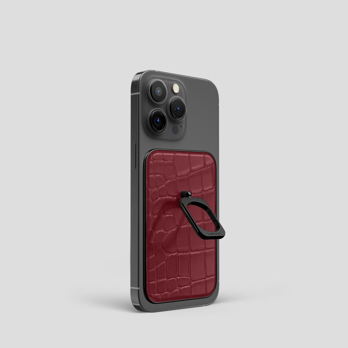 Burgundy MagSafe Ring iPhone 14 Pro Alligator with Black Metal -2 | Burgundy-Black