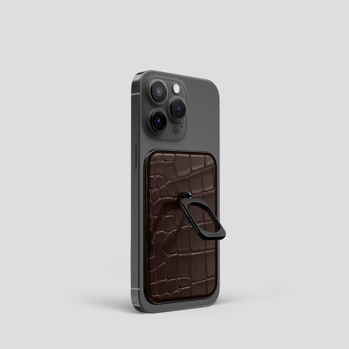 Dark Brown MagSafe Ring iPhone 14 Pro Alligator with Black Metal -2 | Dark-Brown-Black