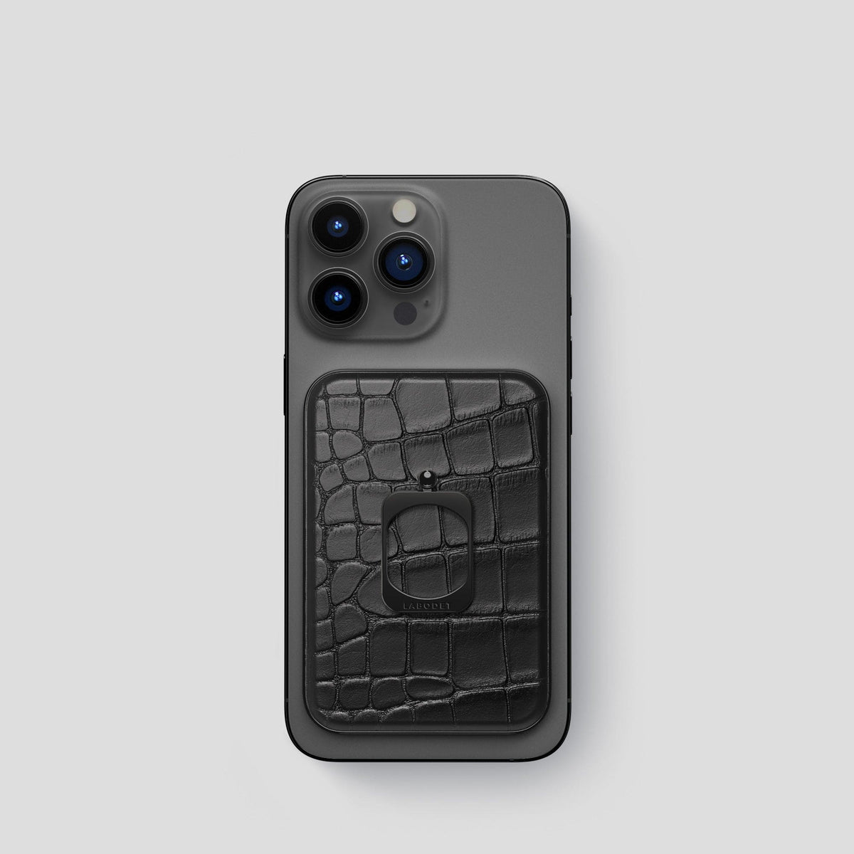 Black MagSafe Ring iPhone 14 Pro Alligator with Black Metal -1 | Black-Black