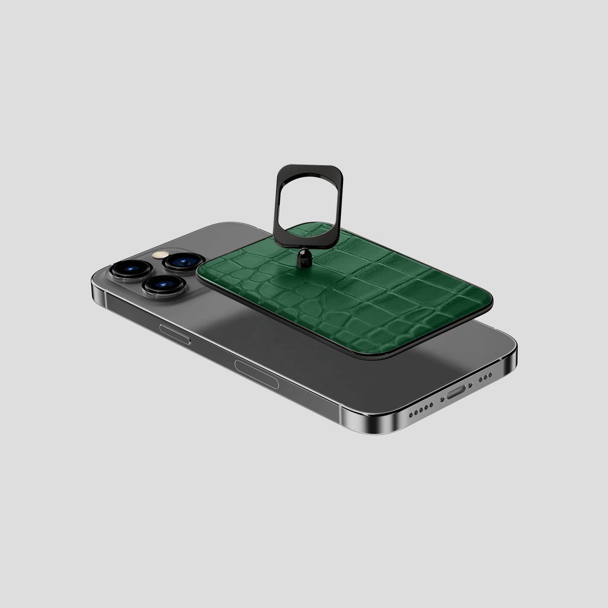 Forest-Green MagSafe Ring iPhone 14 Pro Alligator with Black Metal -4 | Forest-Green-Black