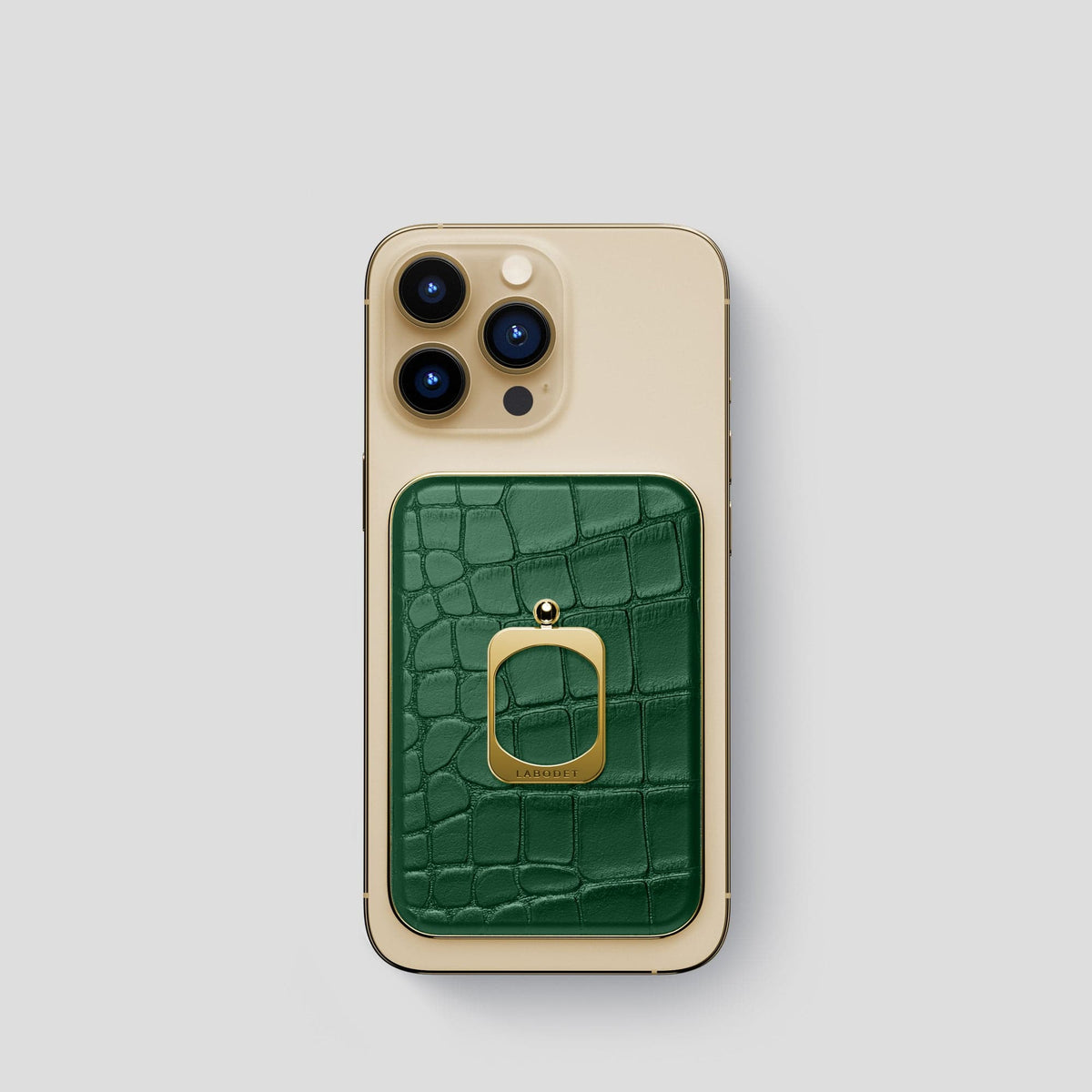 Forest-Green MagSafe Ring iPhone 14 Pro Alligator with Gold Metal -1 | Forest-Green-Gold