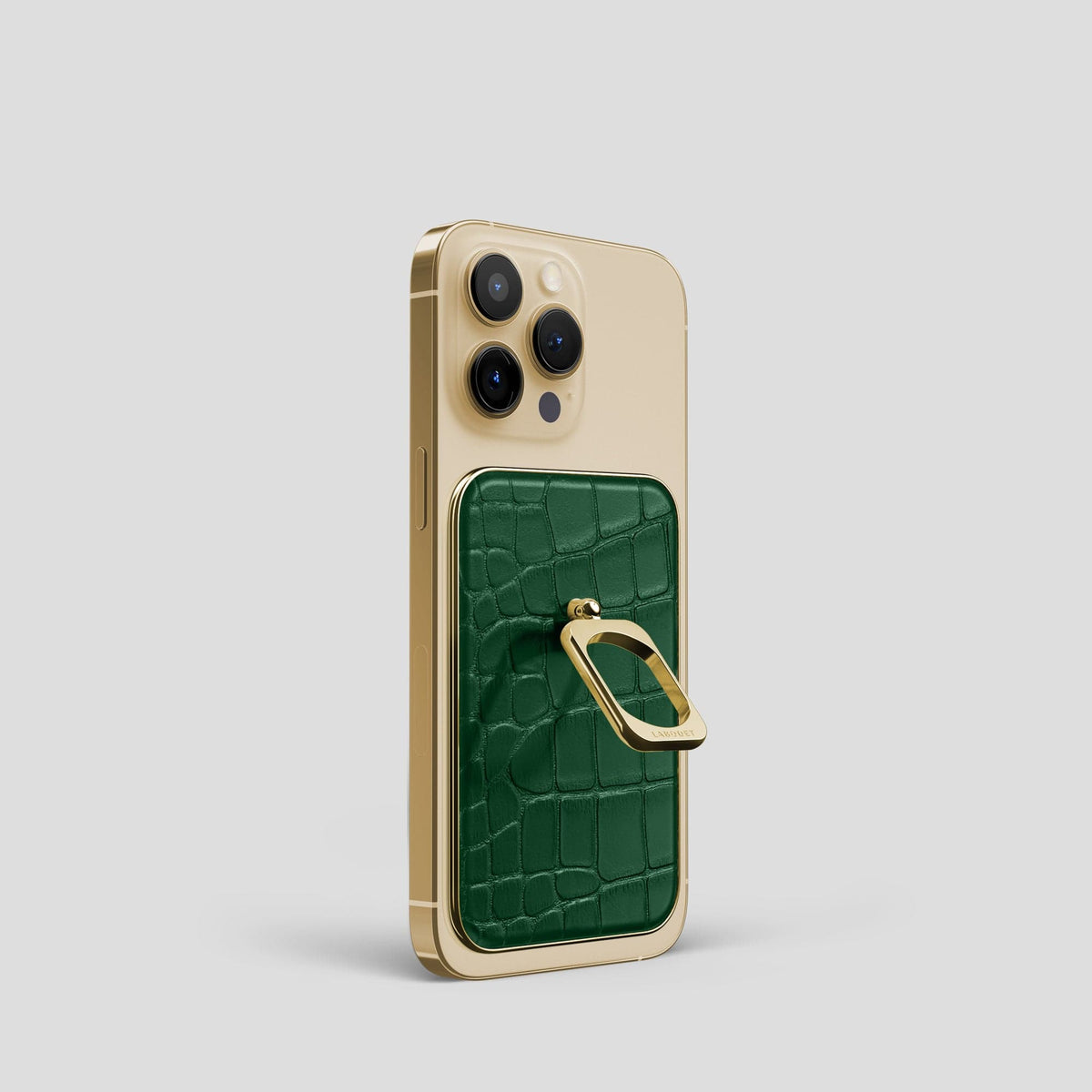 Forest-Green MagSafe Ring iPhone 14 Pro Alligator with Gold Metal -2 | Forest-Green-Gold