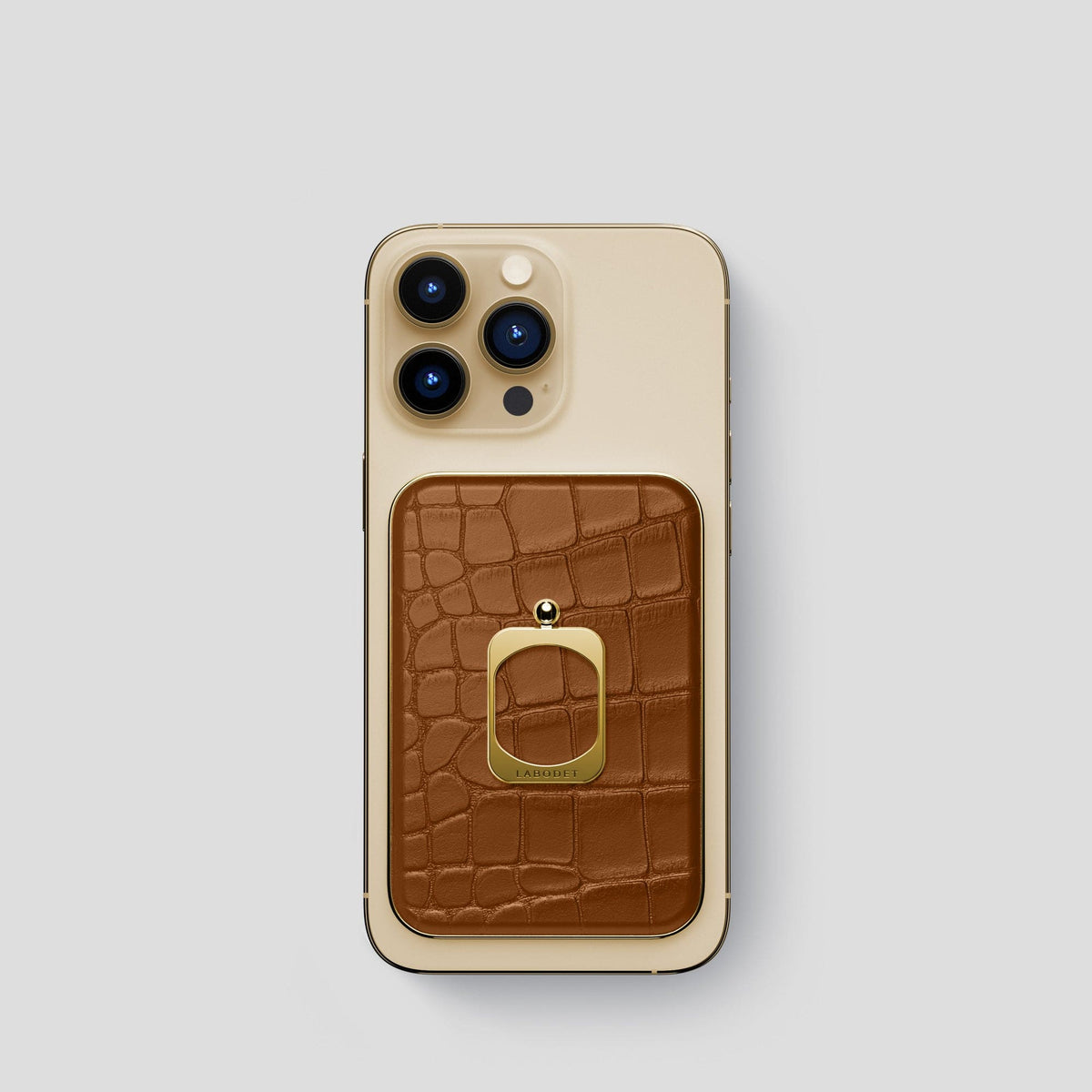 Honey MagSafe Ring iPhone 14 Pro Alligator with Gold Metal -1 | Honey-Gold