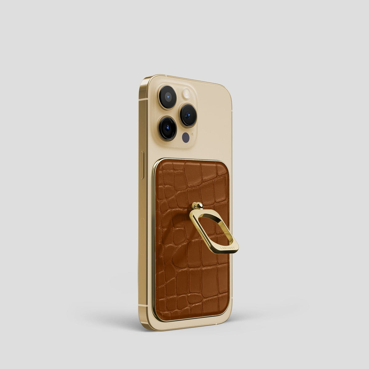 Honey MagSafe Ring iPhone 14 Pro Alligator with Gold Metal -2 | Honey-Gold