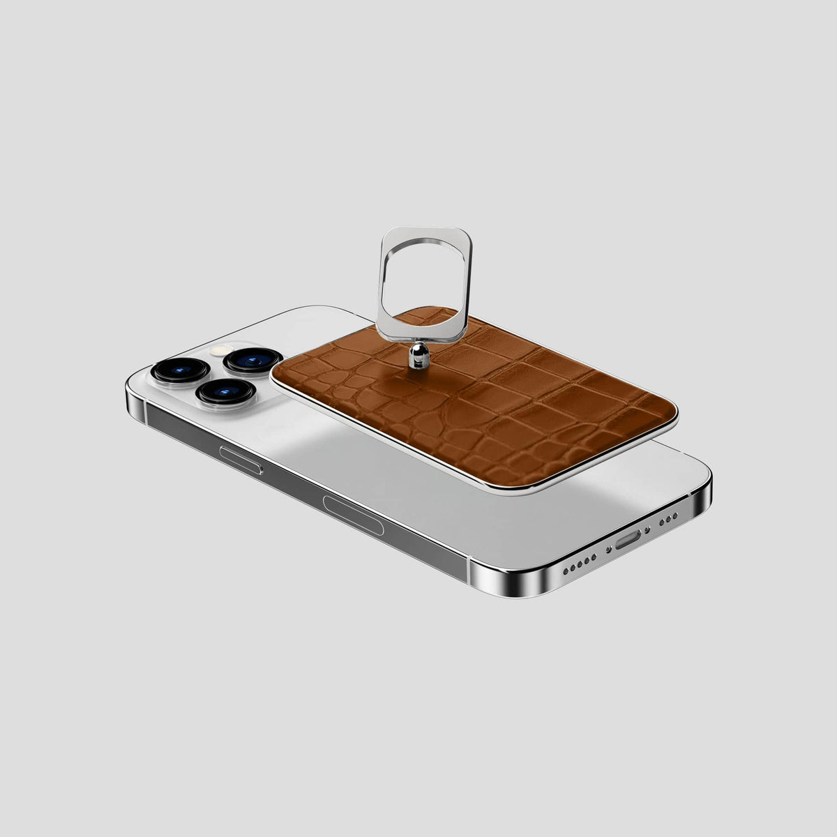 Honey MagSafe Ring iPhone 14 Pro Alligator with Steel Metal -4 | Honey-Steel