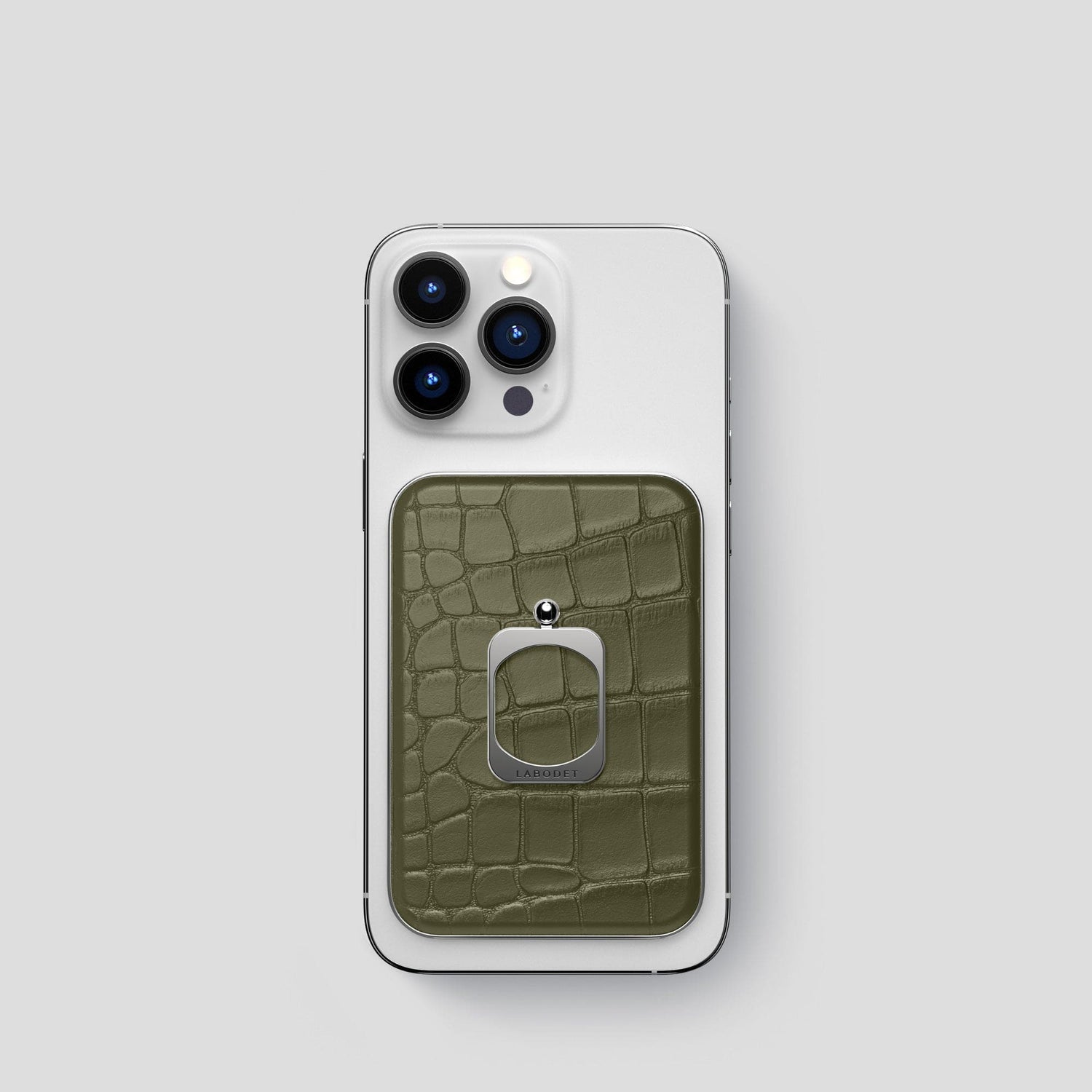 Kaki-Green MagSafe Ring iPhone 14 Pro Alligator with Steel Metal -1 | Kaki-Green-Steel
