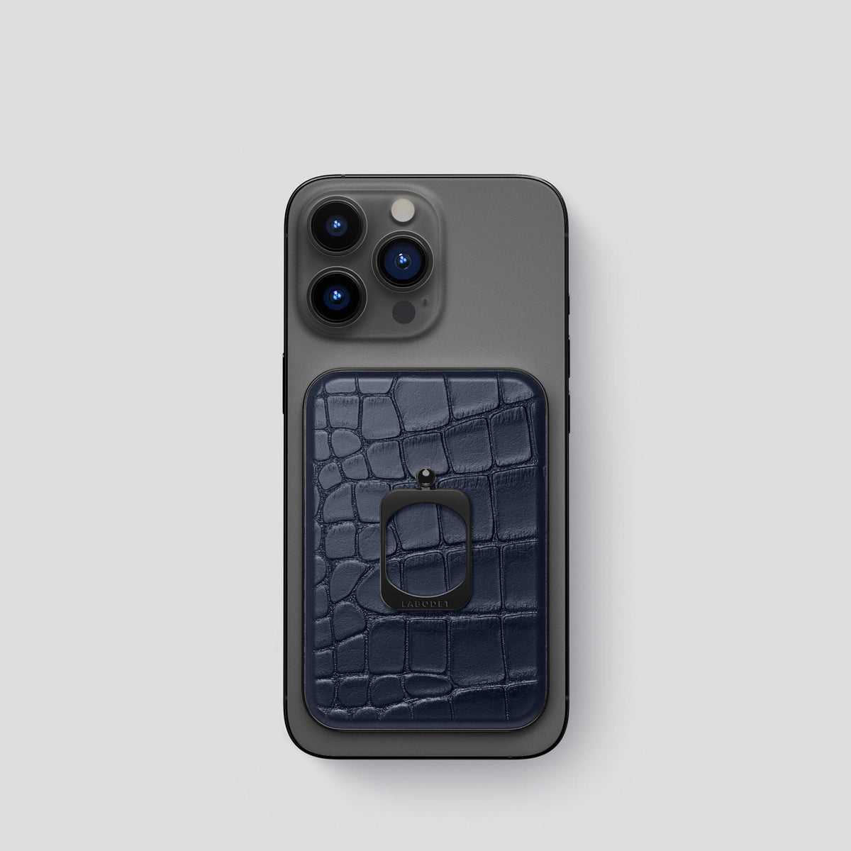 Navy Blue MagSafe Ring iPhone 14 Pro Alligator with Black Metal -1 | Navy-Blue-Black