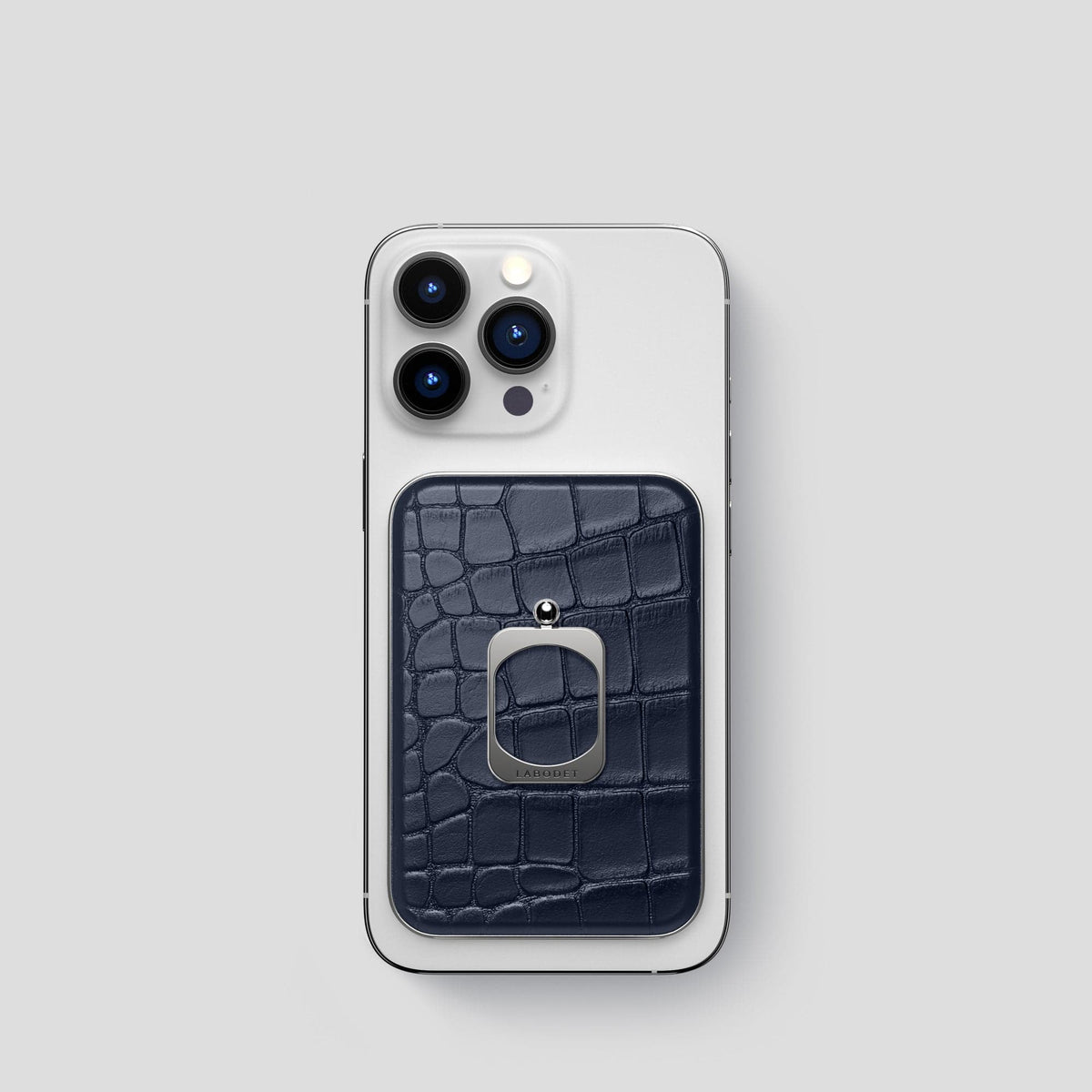 Navy Blue MagSafe Ring iPhone 14 Pro Alligator with Steel Metal -1 | Navy-Blue-Steel