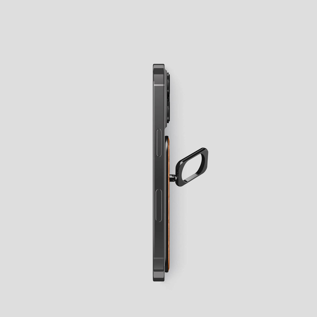 Orange MagSafe Ring iPhone 14 Pro Alligator with Black Metal -3 | Orange-Black