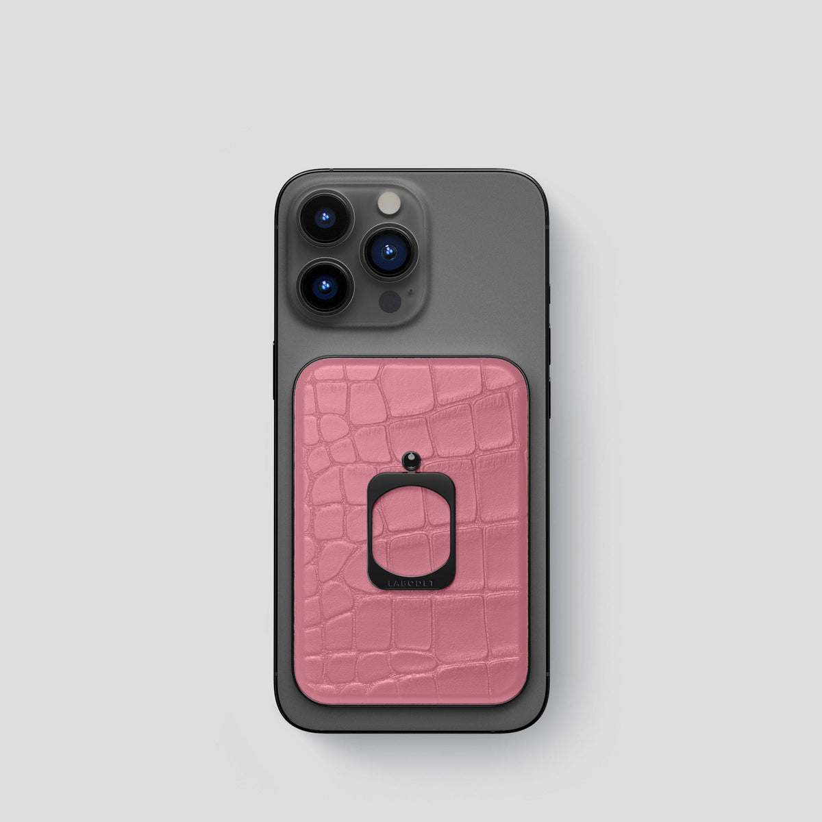 Pink MagSafe Ring iPhone 14 Pro Alligator with Black Metal -1 | Pink-Black