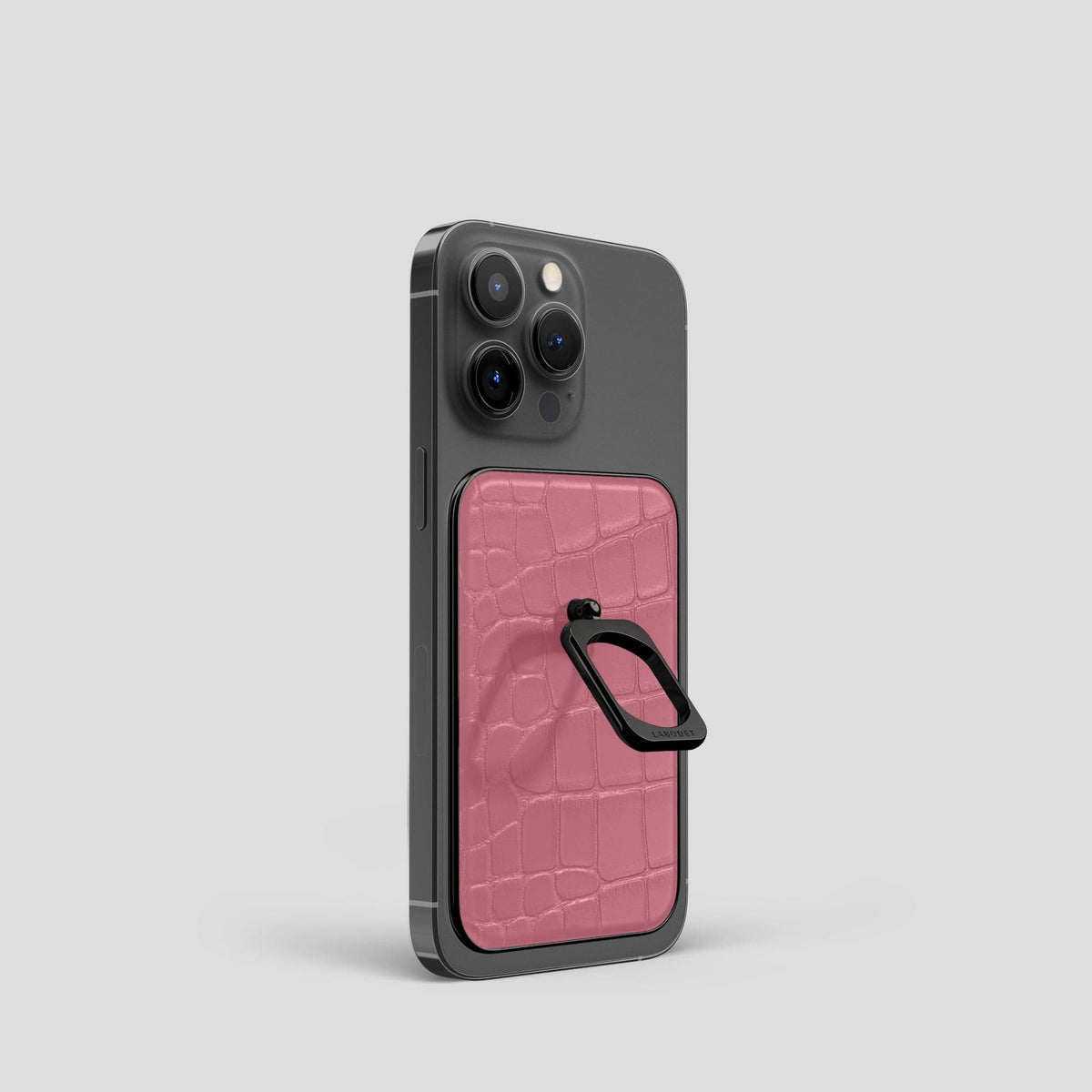 Pink MagSafe Ring iPhone 14 Pro Alligator with Black Metal -2 | Pink-Black