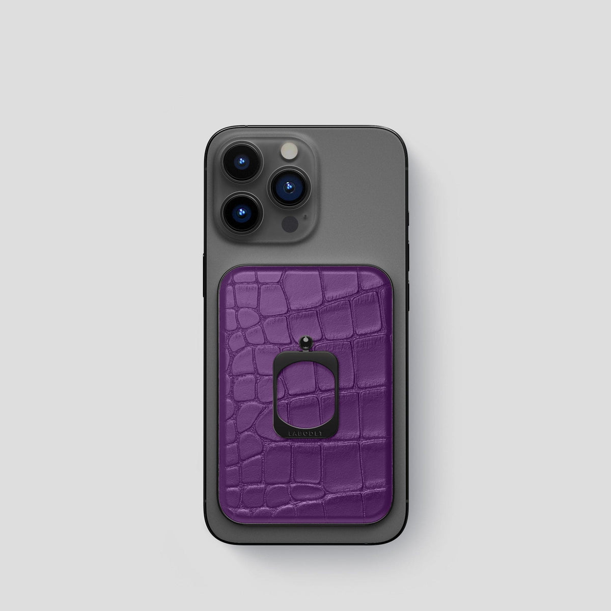 Purple MagSafe Ring iPhone 14 Pro Alligator with Black Metal -1 | Purple-Black