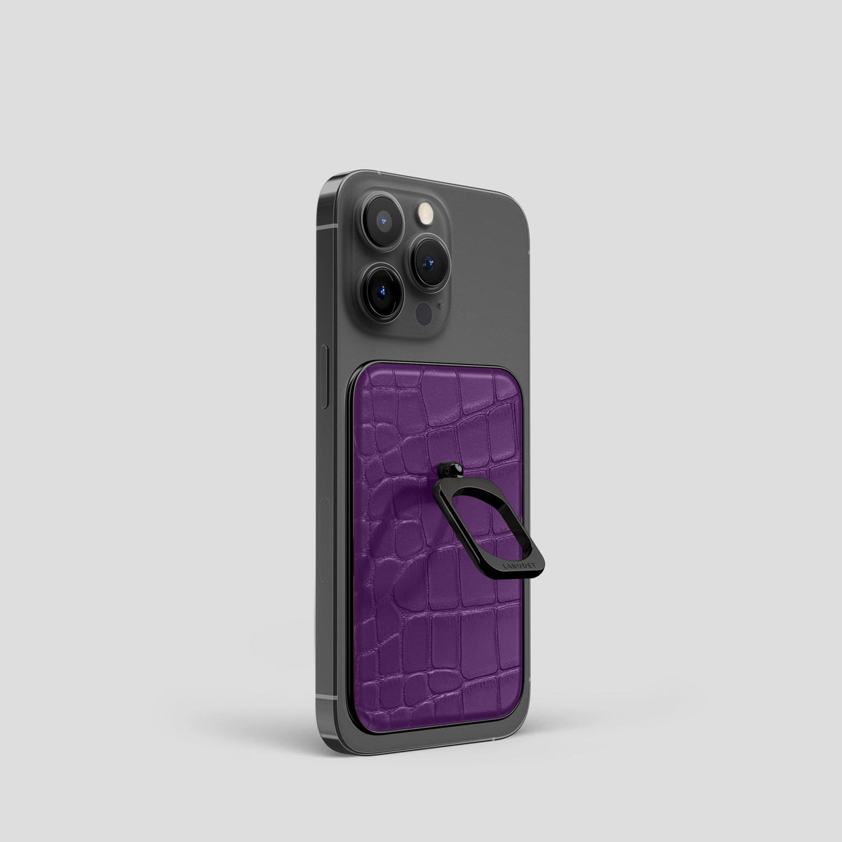 Purple MagSafe Ring iPhone 14 Pro Alligator with Black Metal -2 | Purple-Black