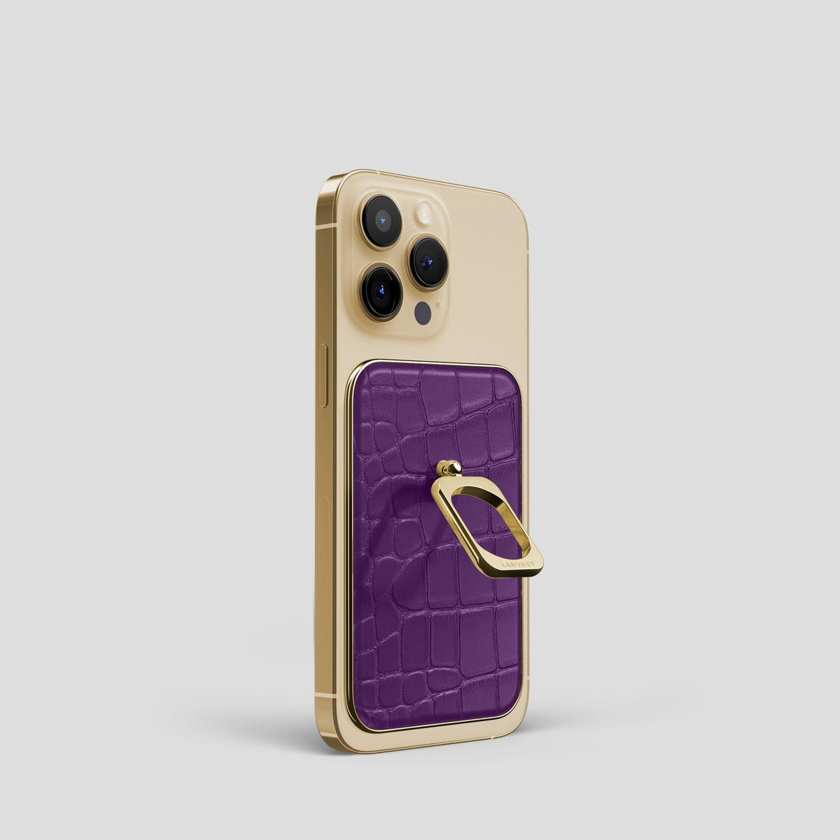 Purple MagSafe Ring iPhone 14 Pro Alligator with Gold Metal -2 | Purple-Gold