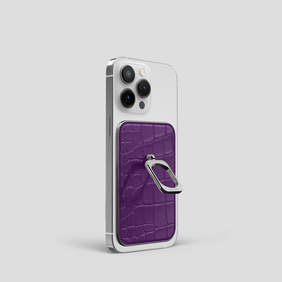 Purple MagSafe Ring iPhone 14 Pro Alligator with Steel Metal -2 | Purple-Steel