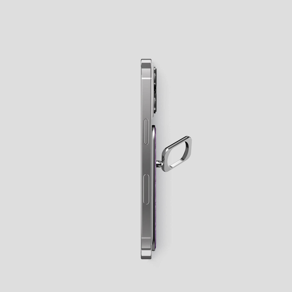 Purple MagSafe Ring iPhone 14 Pro Alligator with Steel Metal -3 | Purple-Steel