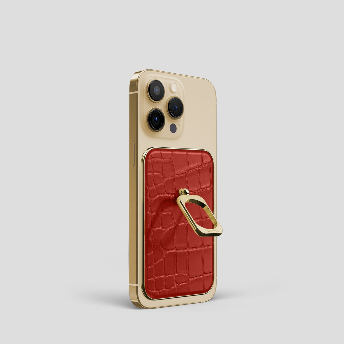 Red MagSafe Ring iPhone 14 Pro Alligator with Gold Metal -2 | Red-Gold