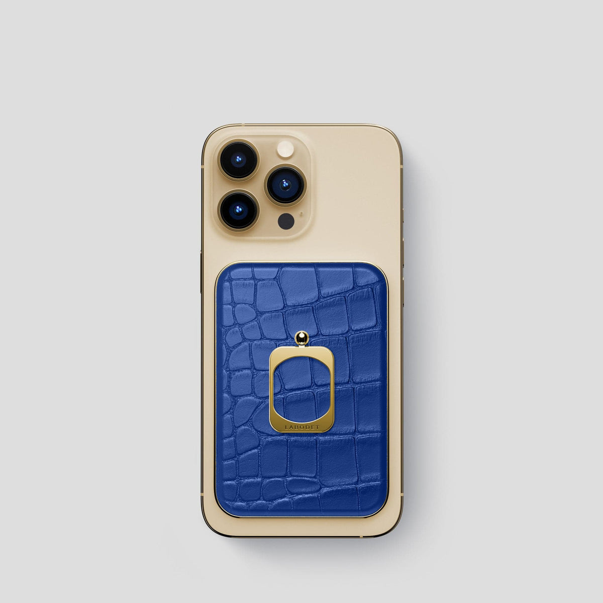 Royal Blue MagSafe Ring iPhone 14 Pro Alligator with Gold Metal -1 | Royal-Blue-Gold