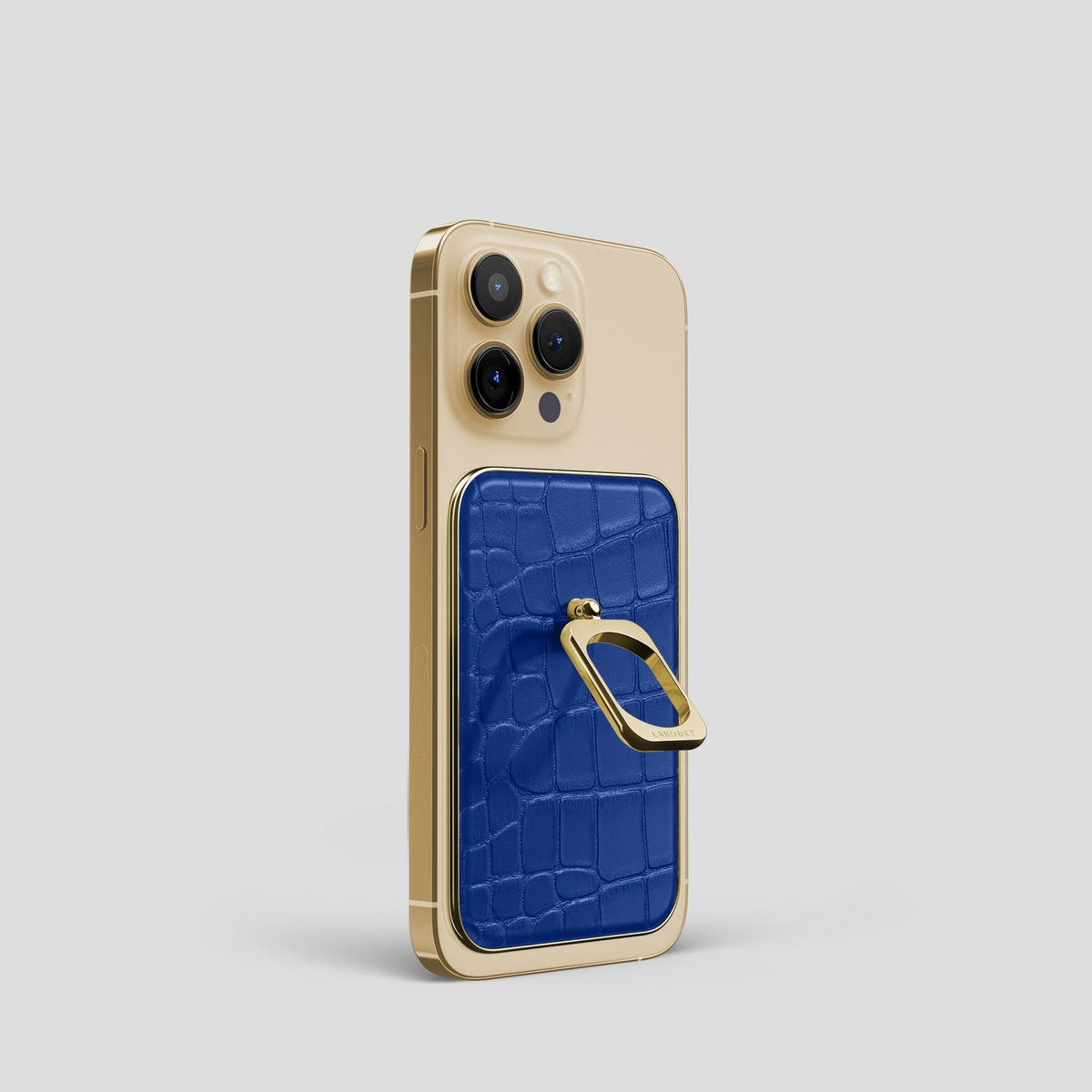 Royal Blue MagSafe Ring iPhone 14 Pro Alligator with Gold Metal -2 | Royal-Blue-Gold