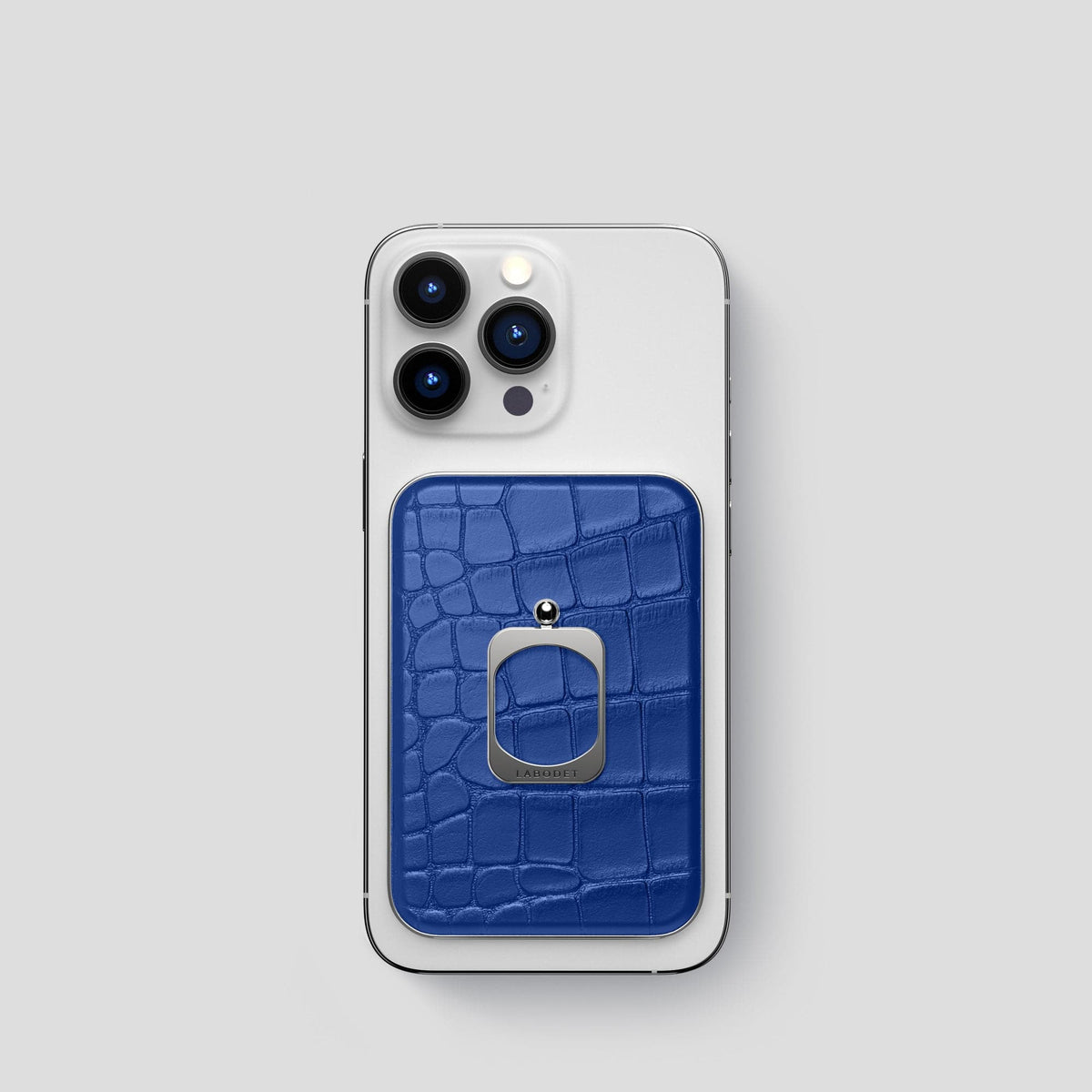 Royal Blue MagSafe Ring iPhone 14 Pro Alligator with Steel Metal -1 | Royal-Blue-Steel