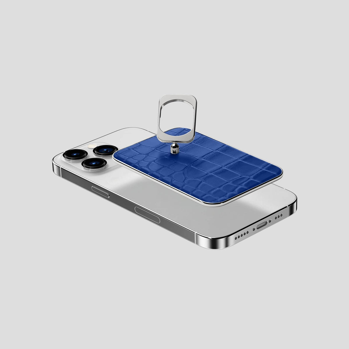 Royal Blue MagSafe Ring iPhone 14 Pro Alligator with Steel Metal -4 | Royal-Blue-Steel