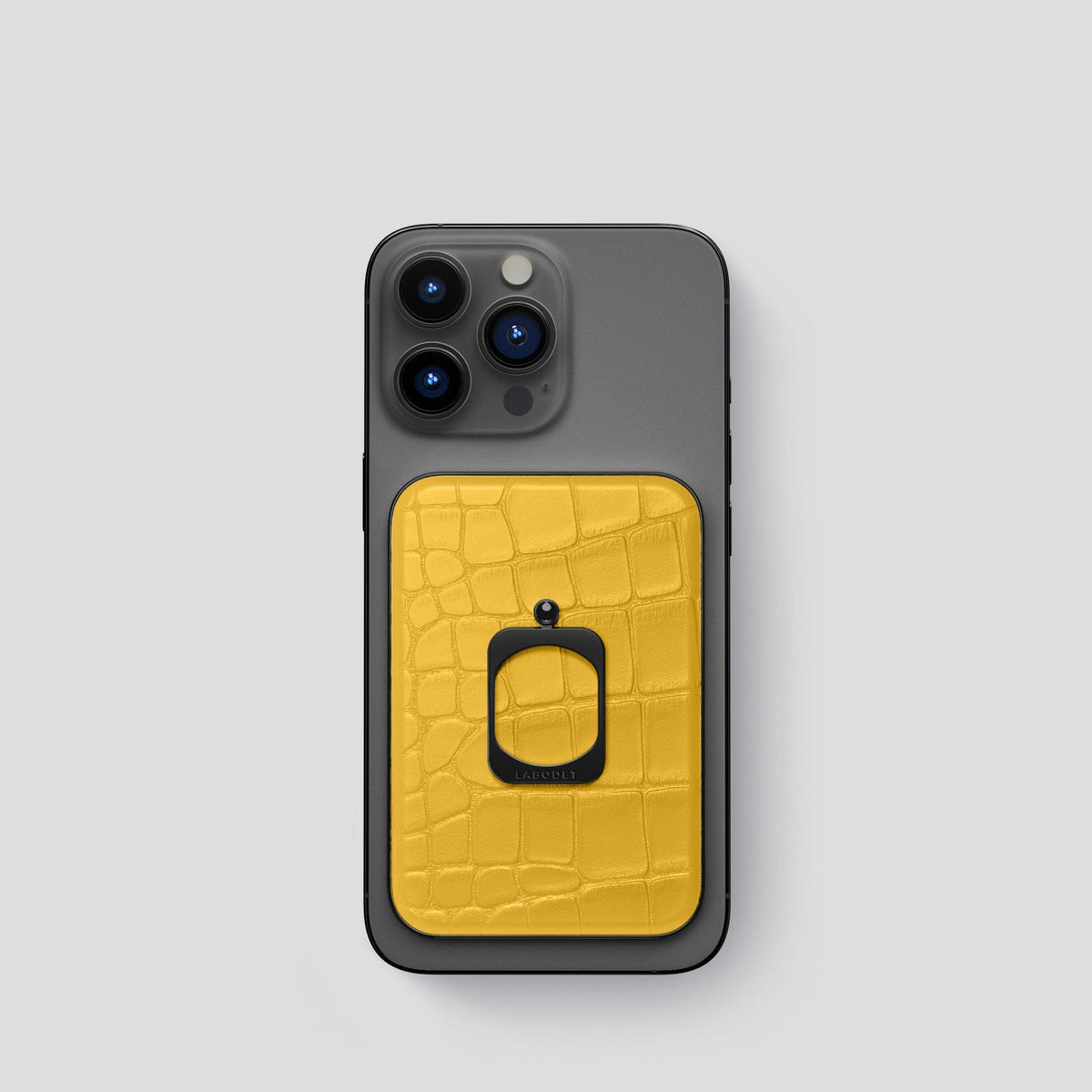 Yellow MagSafe Ring iPhone 14 Pro Alligator with Black Metal -1 | Yellow-Black