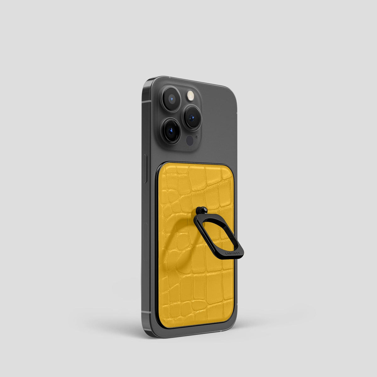 Yellow MagSafe Ring iPhone 14 Pro Alligator with Black Metal -2 | Yellow-Black