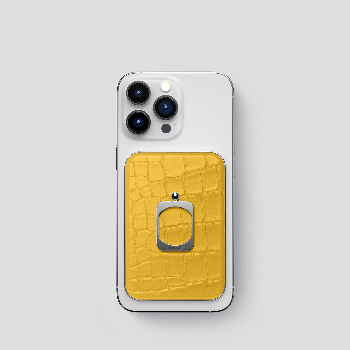 Yellow MagSafe Ring iPhone 14 Pro Alligator with Steel Metal -1 | Yellow-Steel