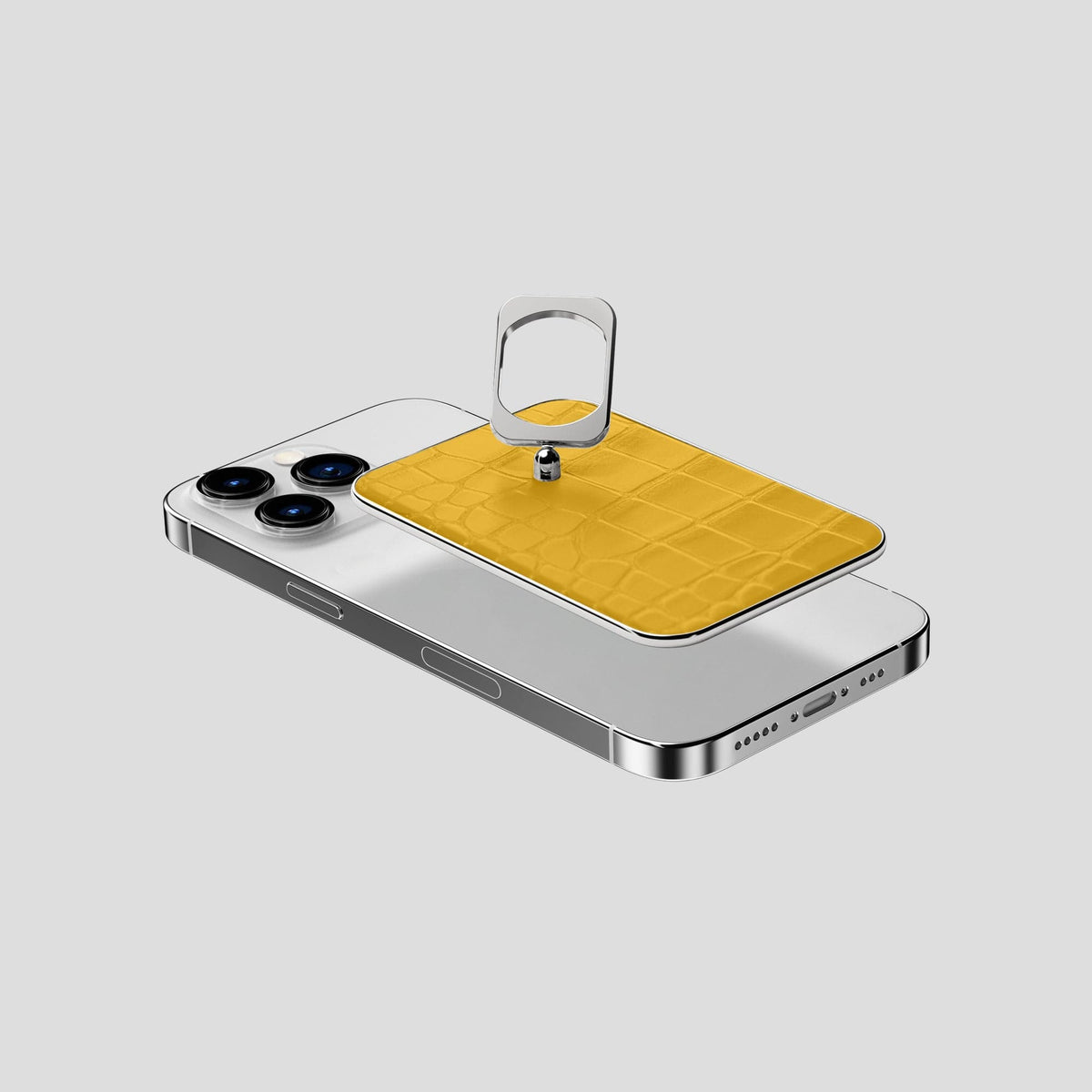 Yellow MagSafe Ring iPhone 14 Pro Alligator with Steel Metal -4 | Yellow-Steel