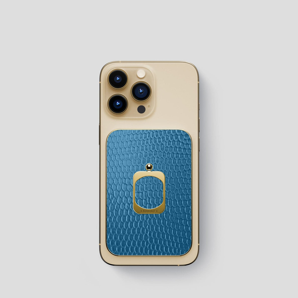 Blue iPhone 14 Pro MagSafe Ring Lizard with Gold Metal -1 | Blue-Gold