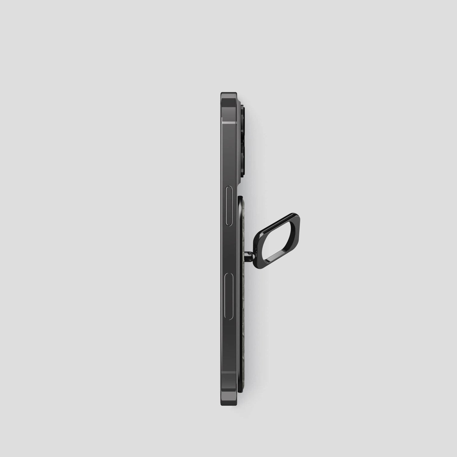 Grey iPhone 14 Pro MagSafe Ring Lizard with Black Metal -3 | Grey-Black