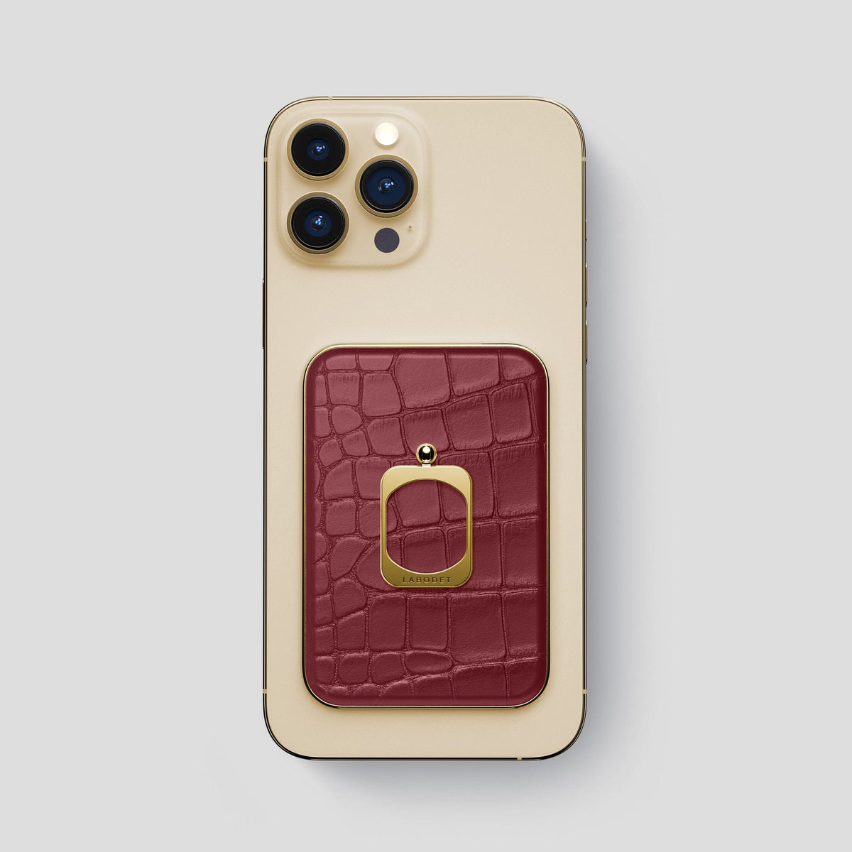 Burgundy MagSafe Ring iPhone 14 Pro Max Alligator with Gold Metal -1 | Burgundy-Gold