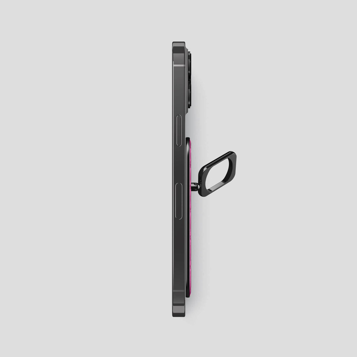 Fuchsia MagSafe Ring iPhone 14 Pro Max Alligator with Black Metal -3 | Fuchsia-Black