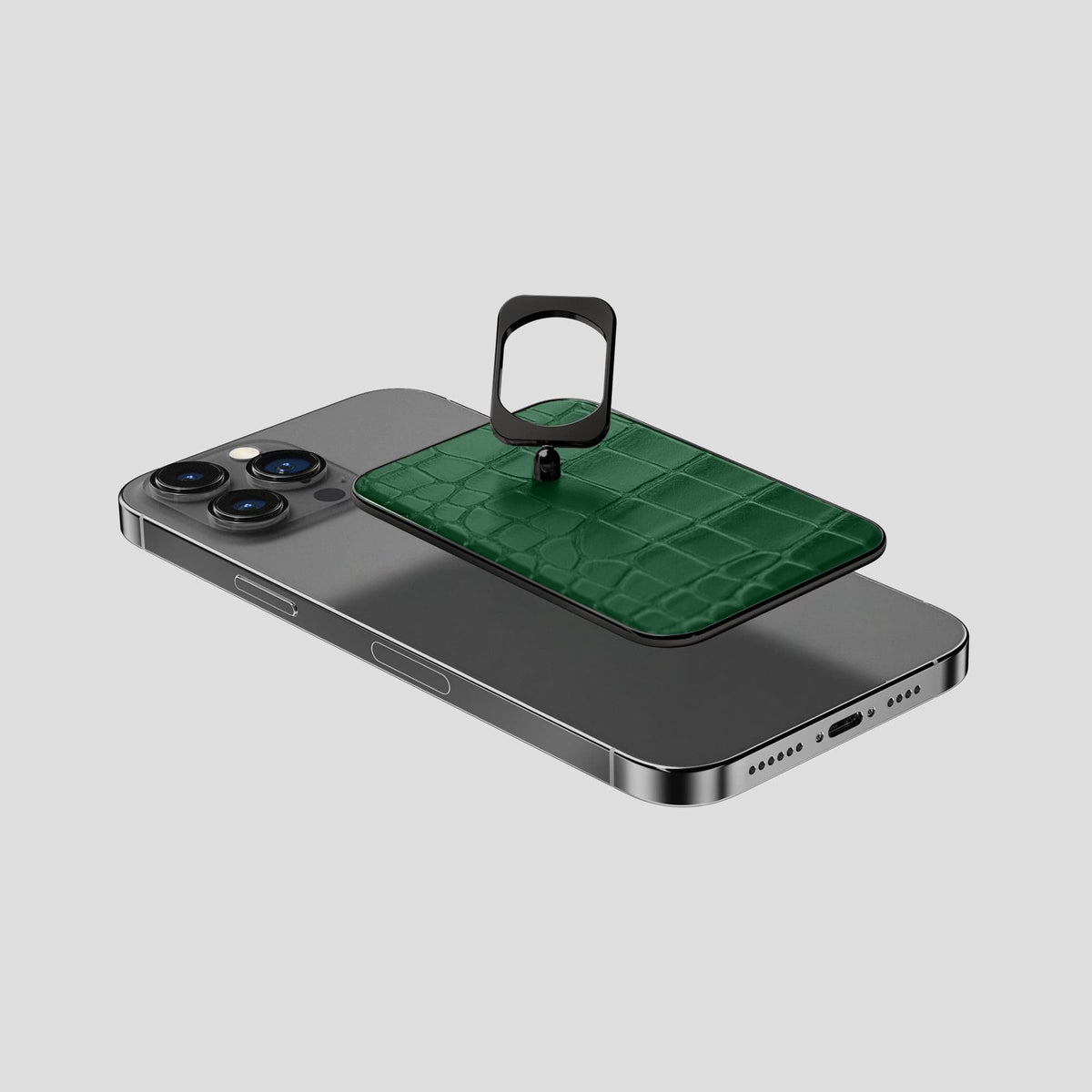 Forest-Green MagSafe Ring iPhone 14 Pro Max Alligator with Black Metal -4 | Forest-Green-Black