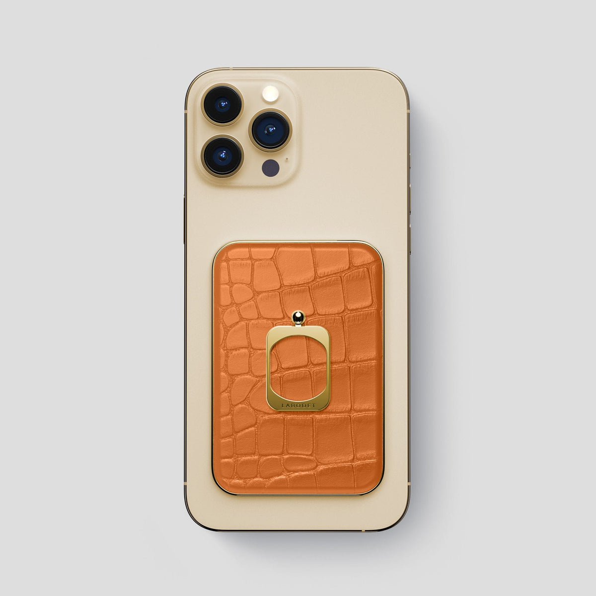 Orange MagSafe Ring iPhone 14 Pro Max Alligator with Gold Metal -1 | Orange-Gold