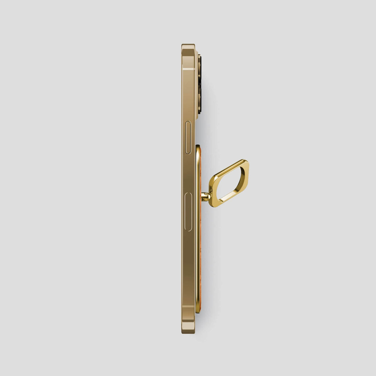Orange MagSafe Ring iPhone 14 Pro Max Alligator with Gold Metal -3 | Orange-Gold