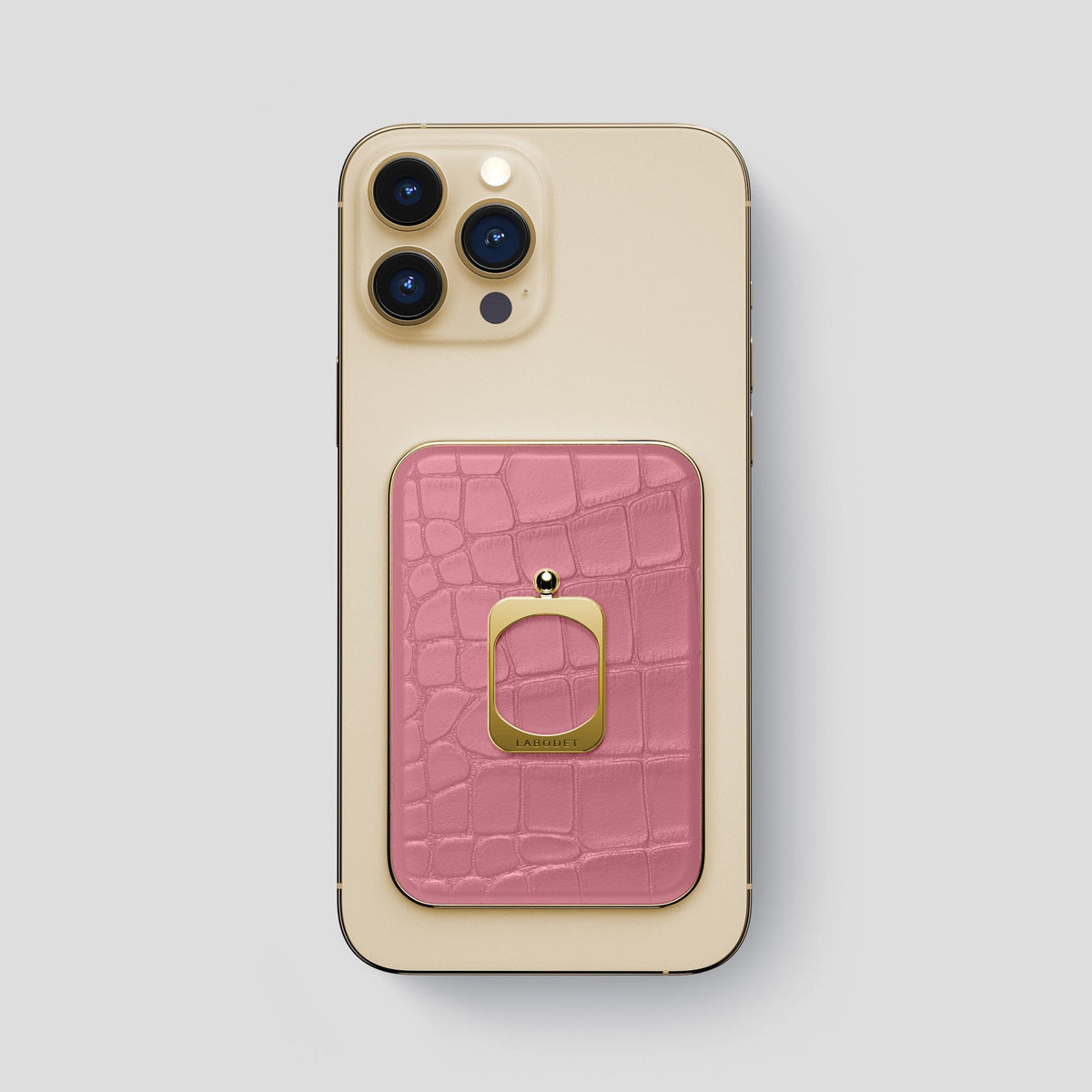 Pink MagSafe Ring iPhone 14 Pro Max Alligator with Gold Metal -1 | Pink-Gold