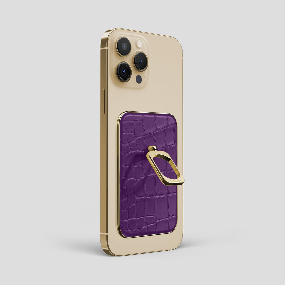 Purple MagSafe Ring iPhone 14 Pro Max Alligator with Gold Metal -2 | Purple-Gold