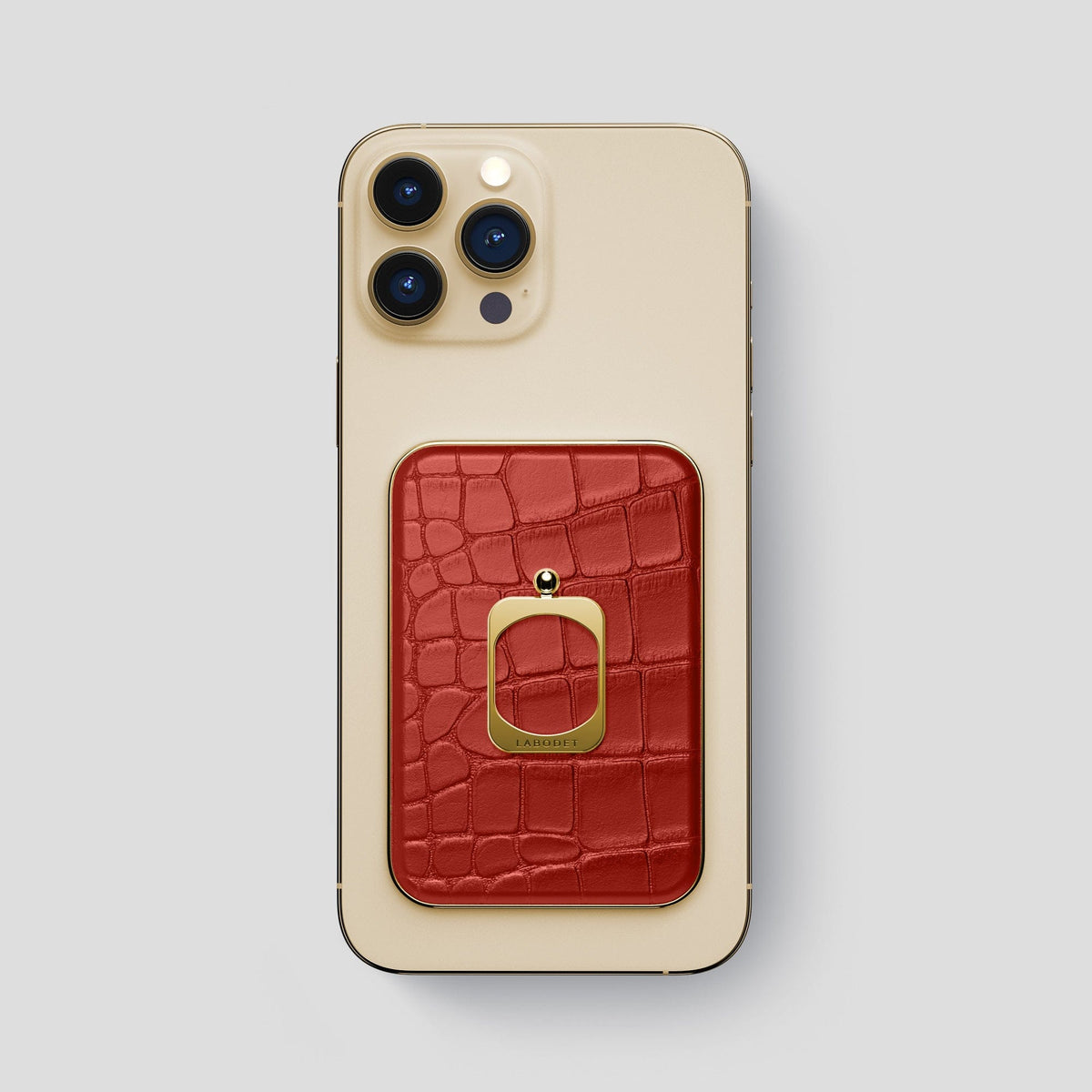 Red MagSafe Ring iPhone 14 Pro Max Alligator with Gold Metal -1 | Red-Gold