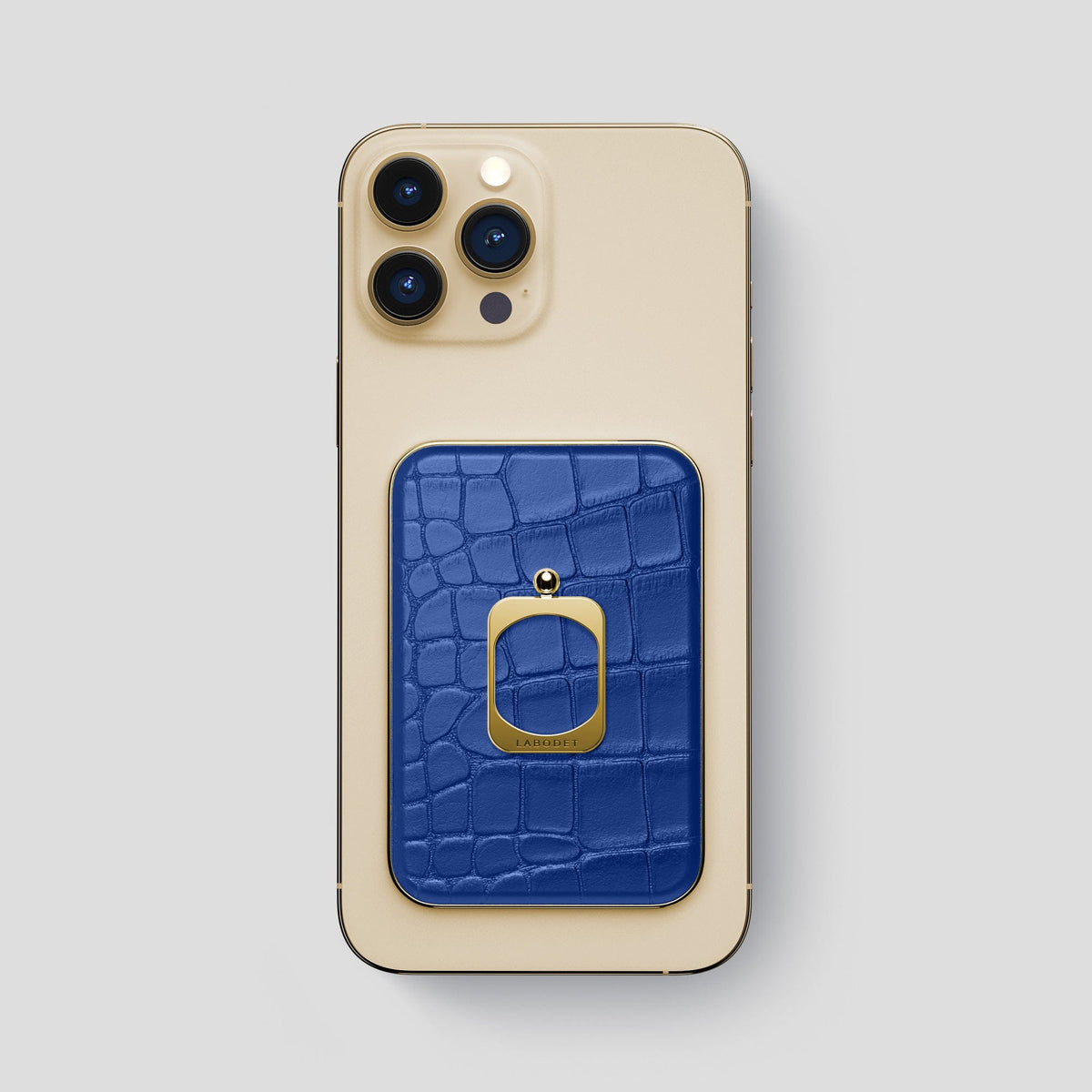 Royal Blue MagSafe Ring iPhone 14 Pro Max Alligator with Gold Metal -1 | Royal-Blue-Gold