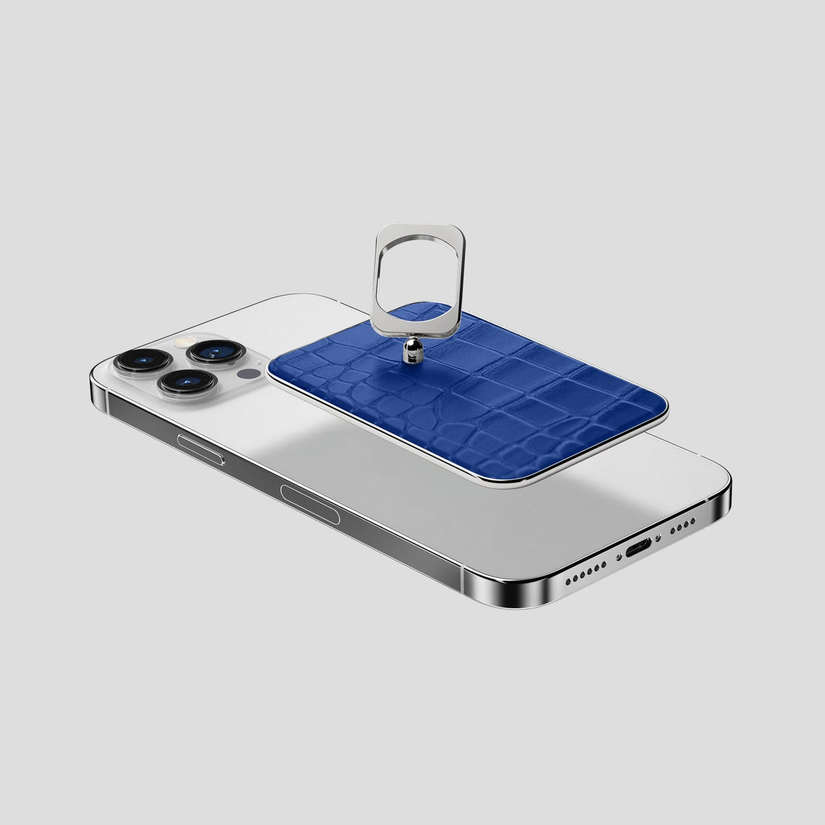 Royal Blue MagSafe Ring iPhone 14 Pro Max Alligator with Steel Metal -4 | Royal-Blue-Steel